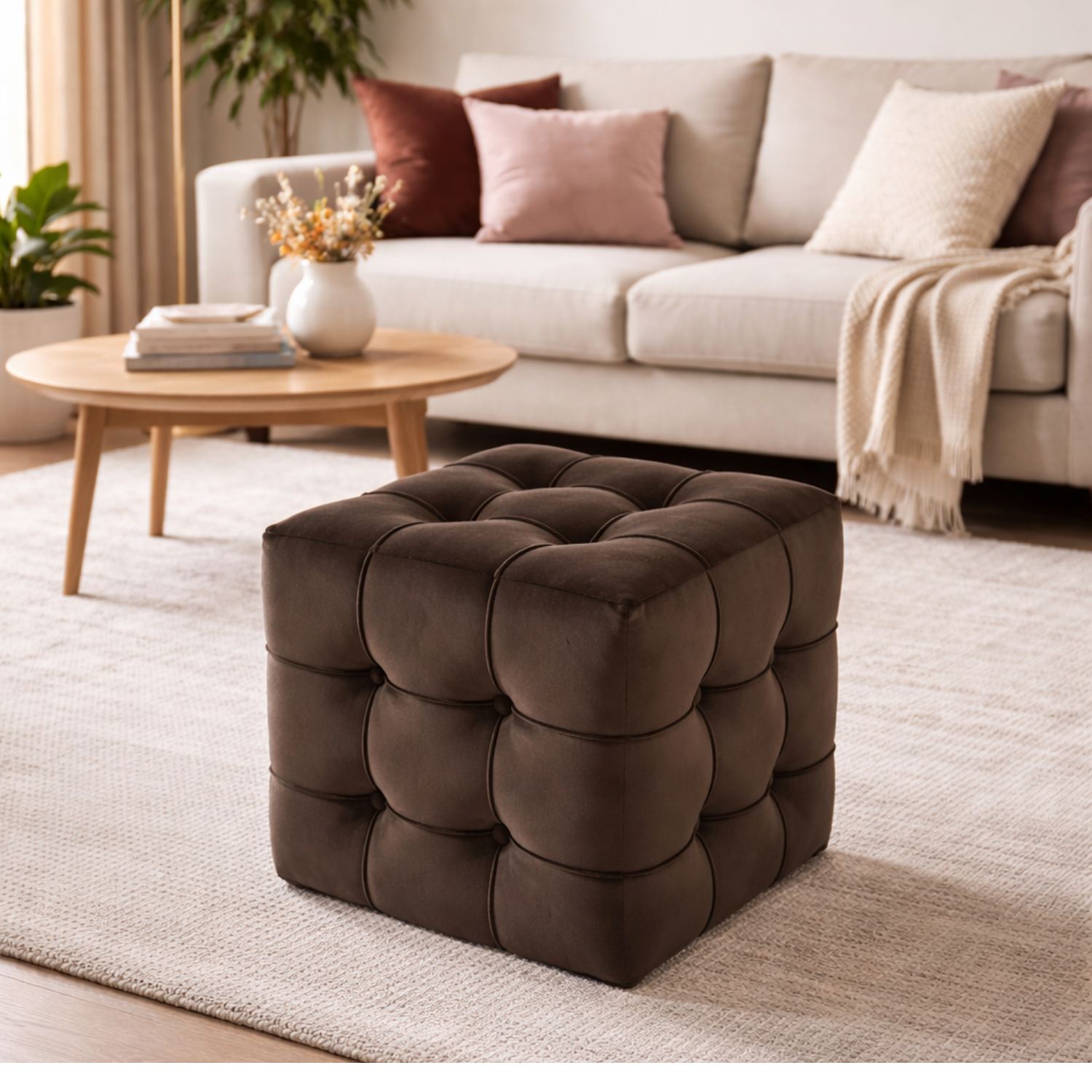 Taburet Lizbon – hnedý