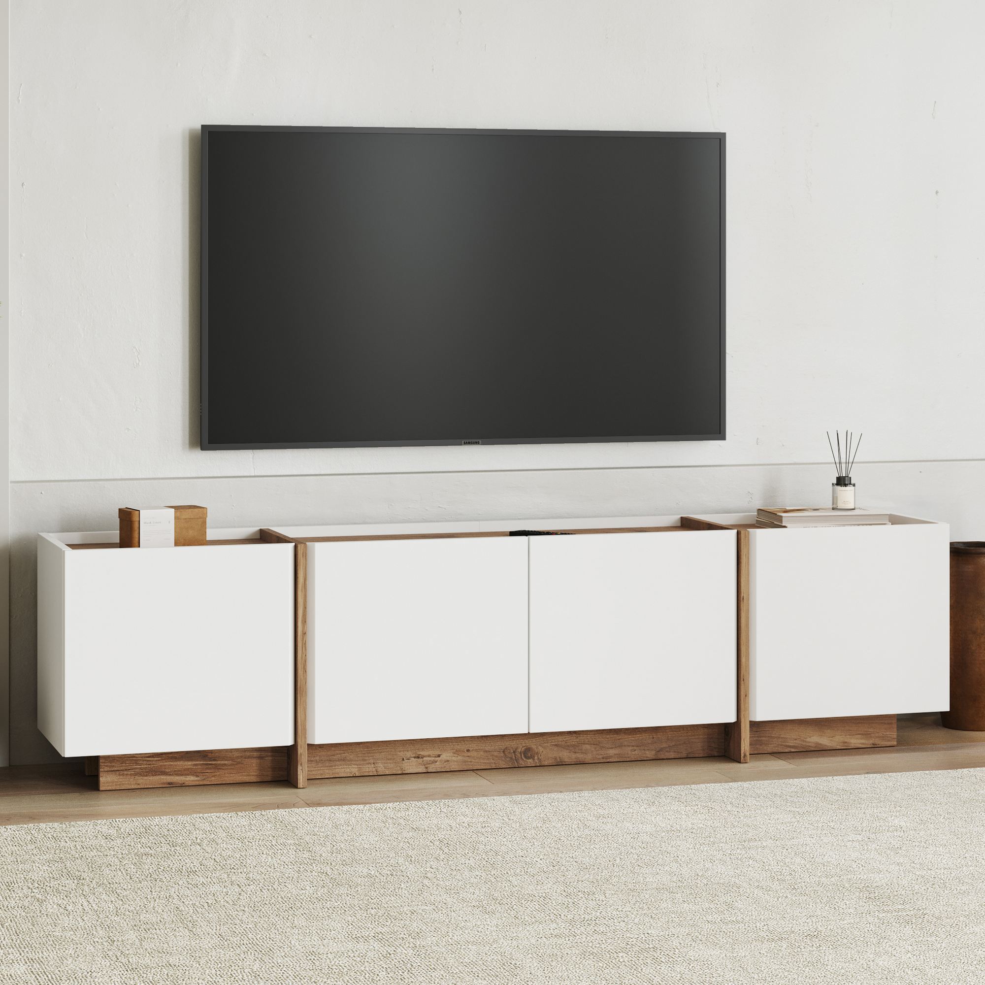 TV skrinka Lowen – Biela/Atlantická borovica