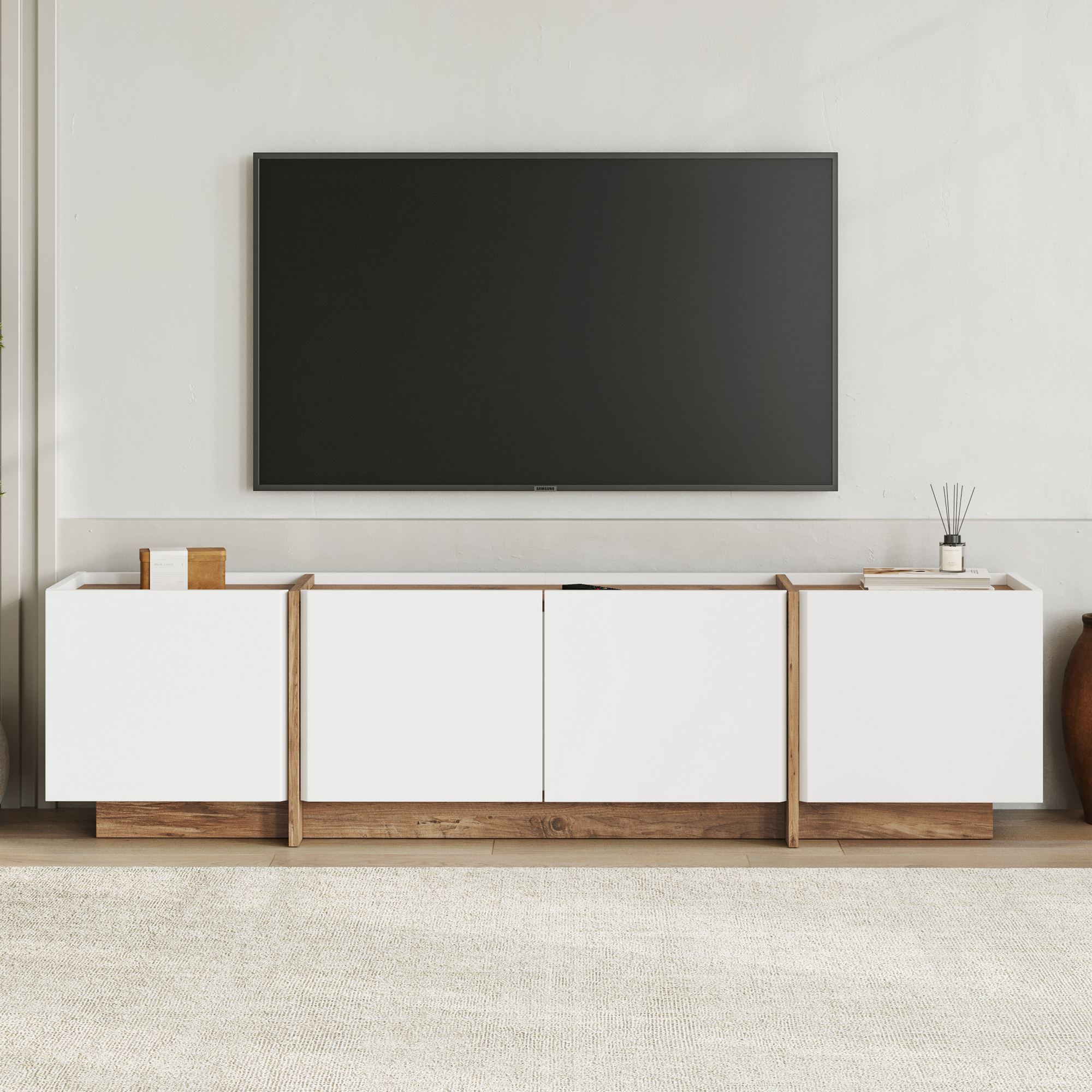 TV skrinka Lowen – Biela/Atlantická borovica