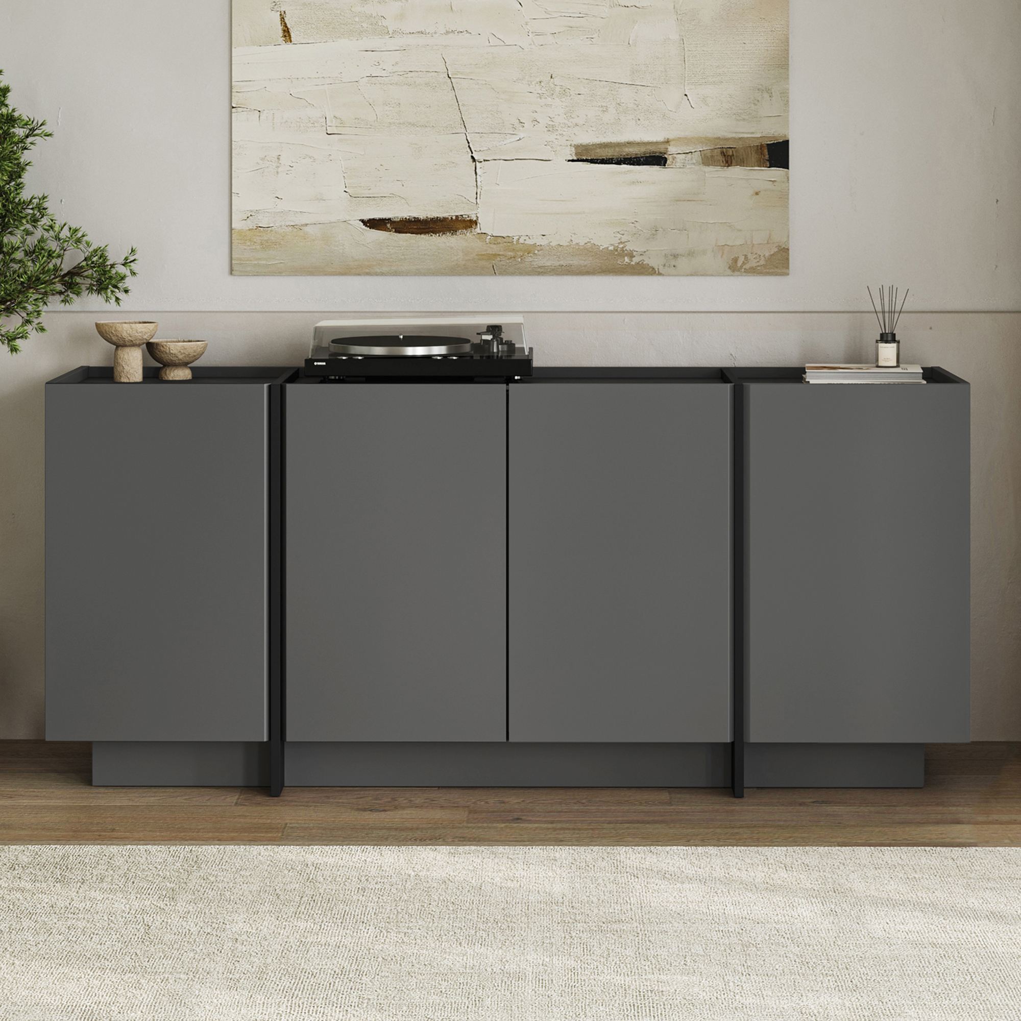 Komoda Dorma – antracitová, čierna