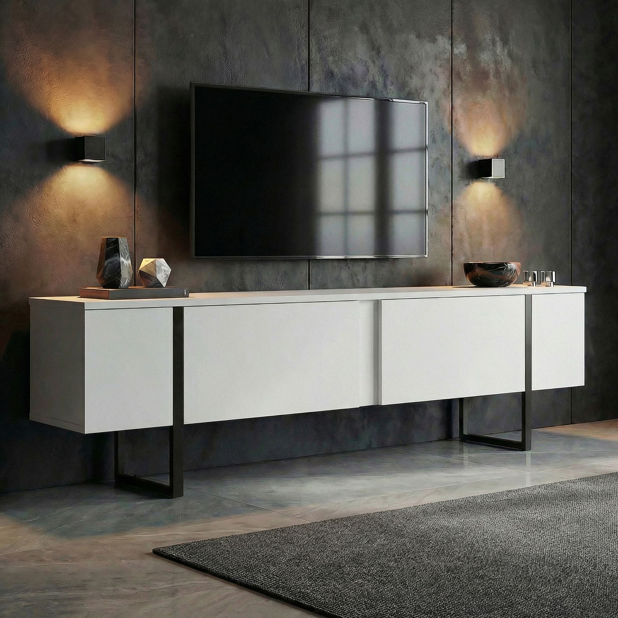 TV skrinka Onera – Biela/Čierna