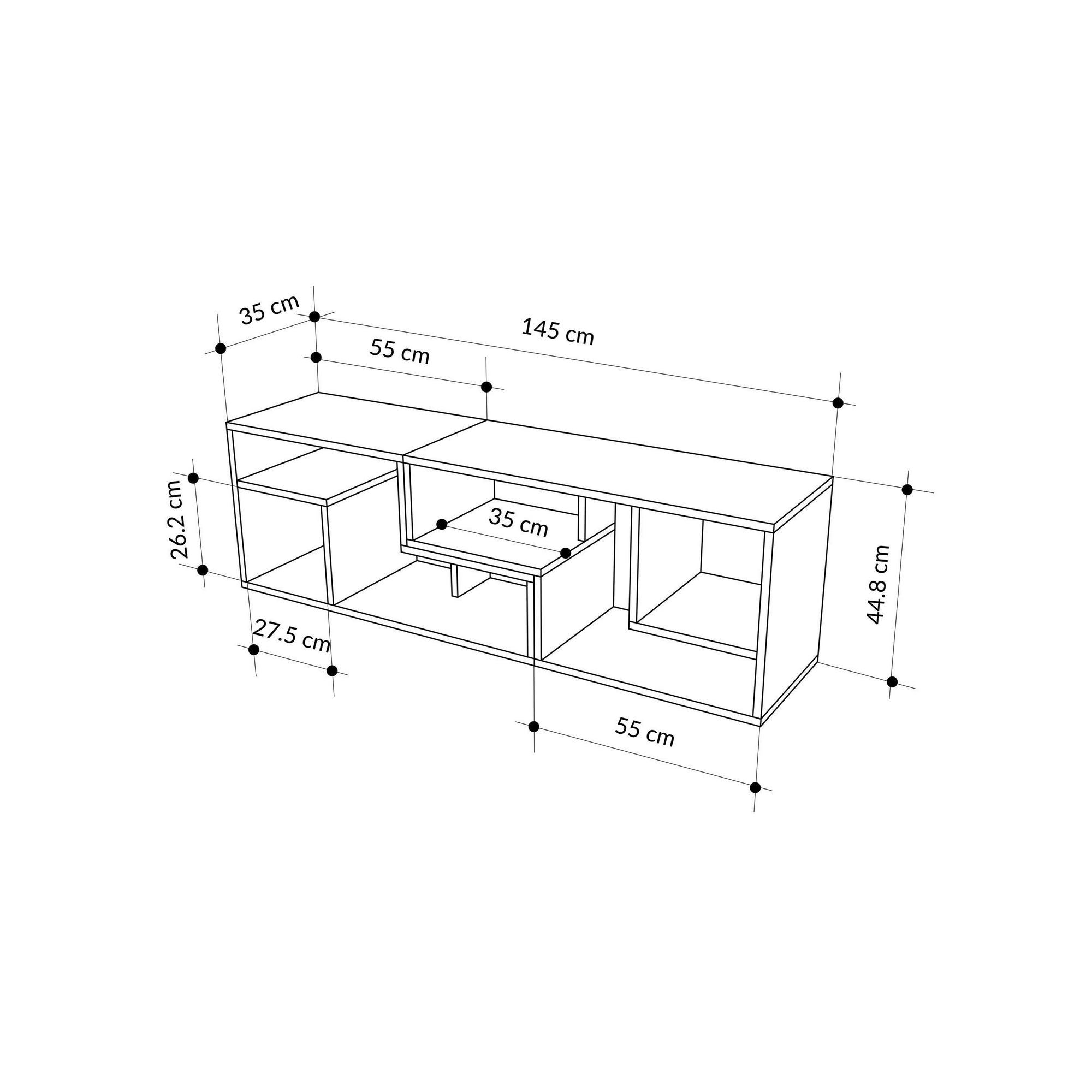TV skrinka Glis – Zafírový dub/oranžová