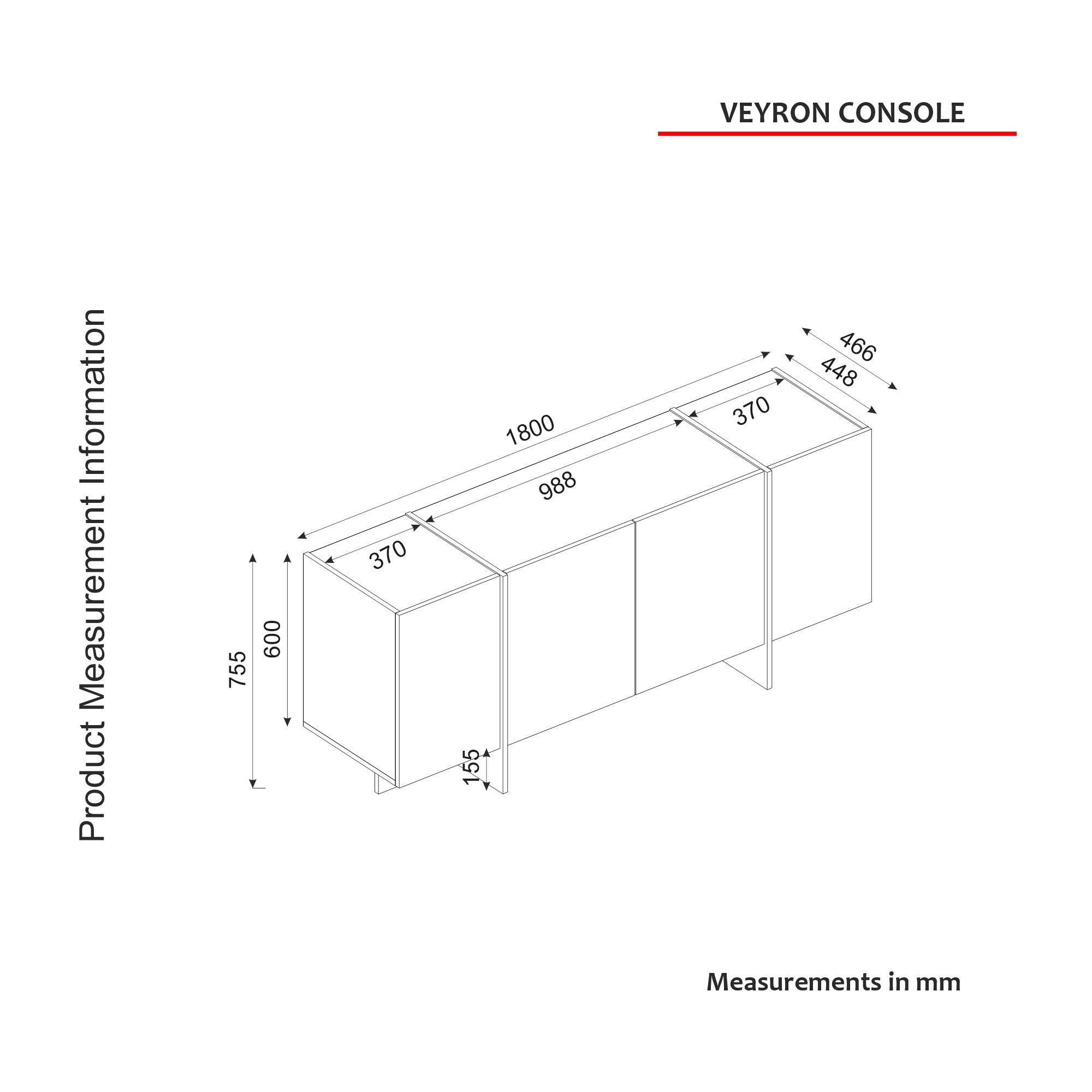Komoda Veyron – čierna, zlatá