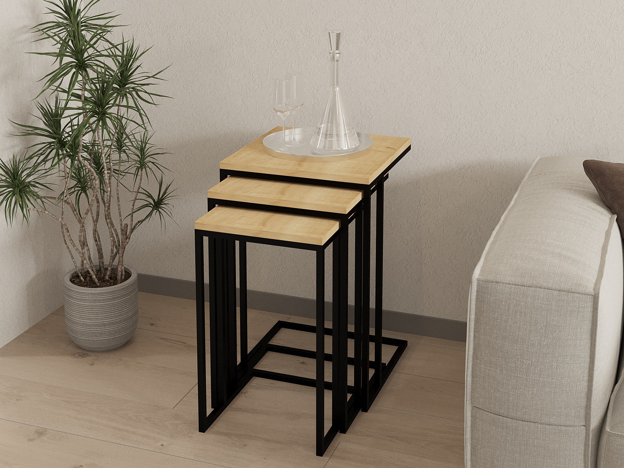 Set odkládacích stolků ROMA (set 3 ks) ASIRGROUP (foto 634)