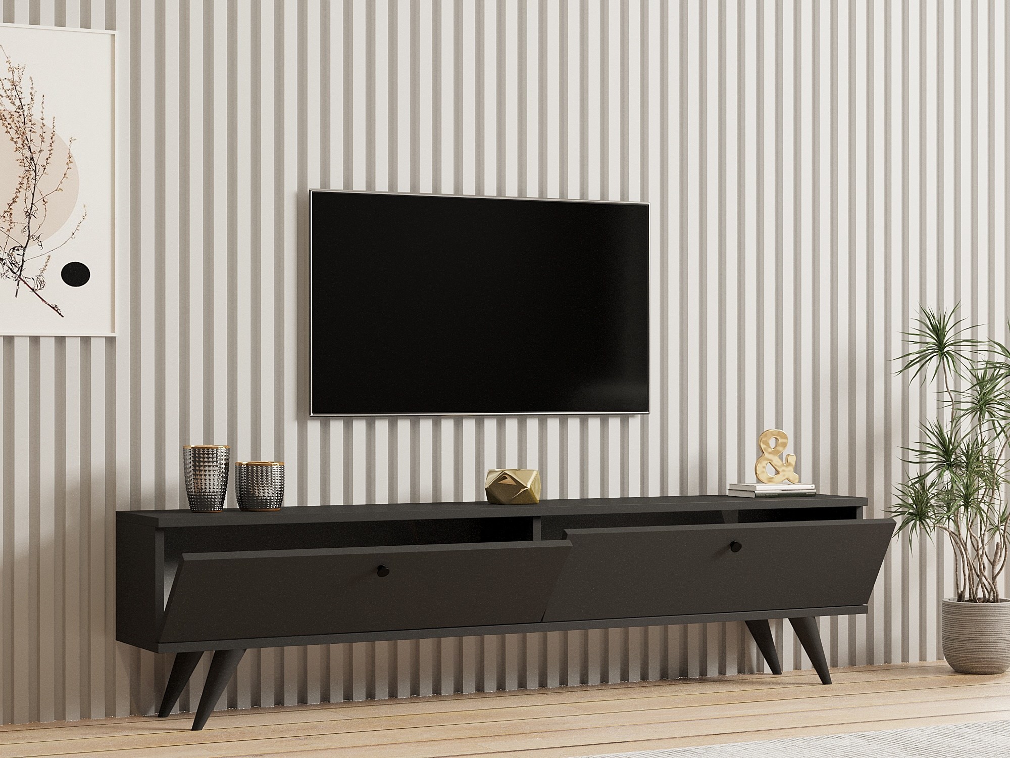 TV skrinka Paris – Antracitová