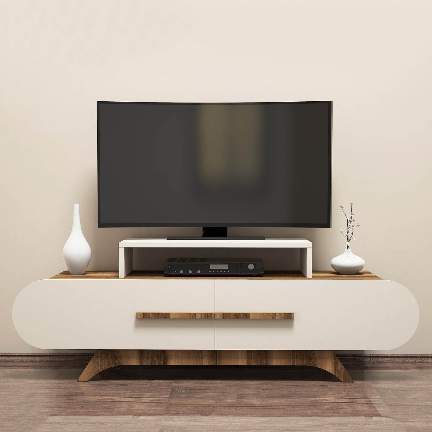 TV skrinka ROSE – orech/krémová