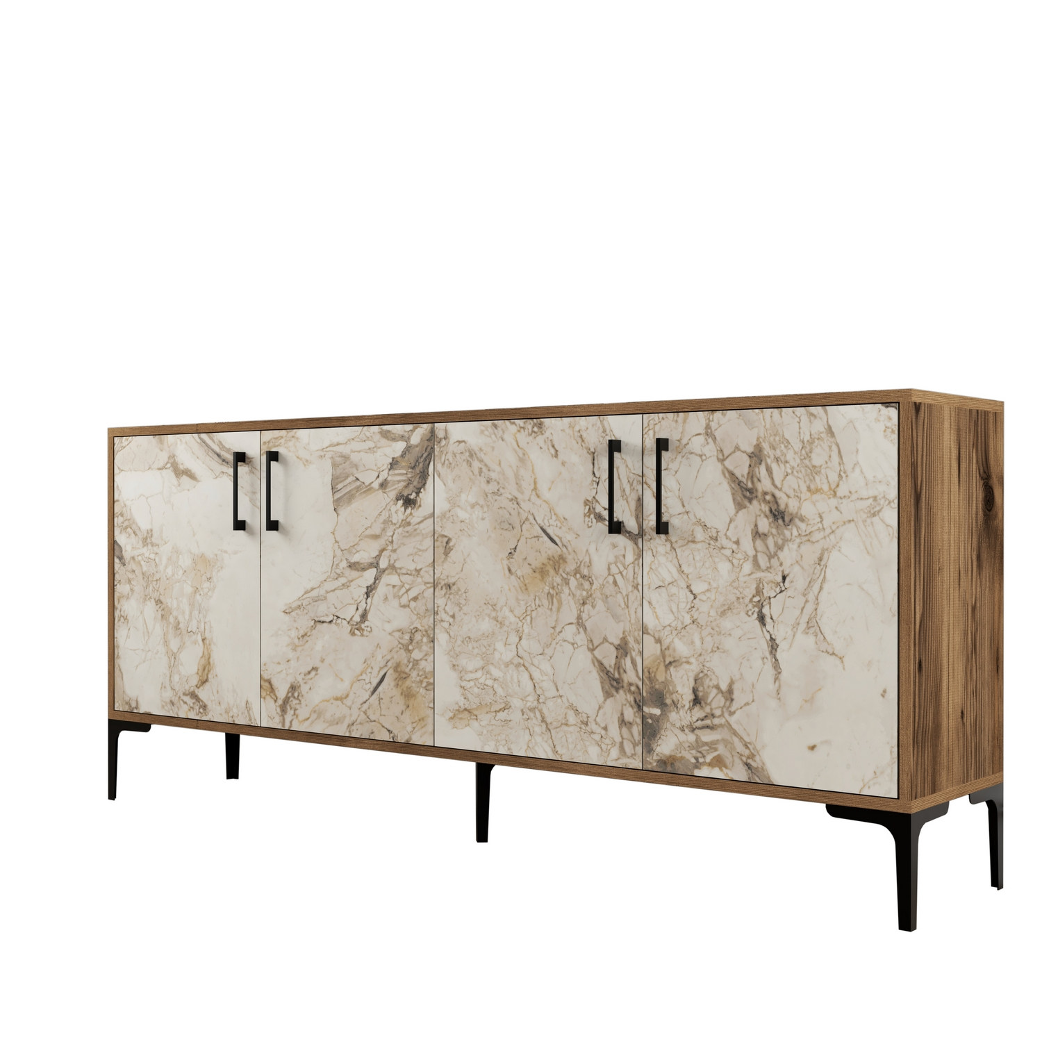 Komoda Kiev – orech, biely mramor