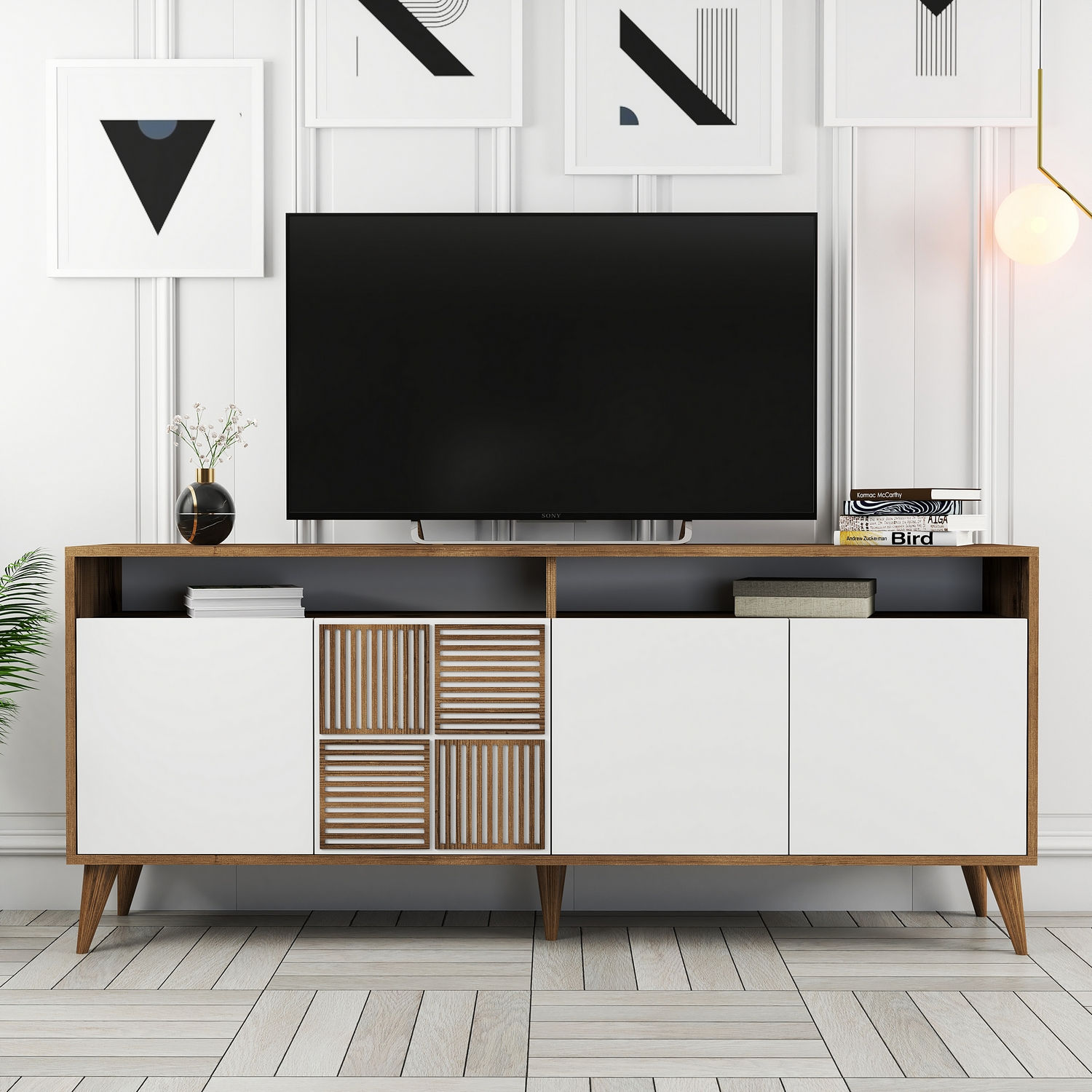 Komoda Milan – orech, biela