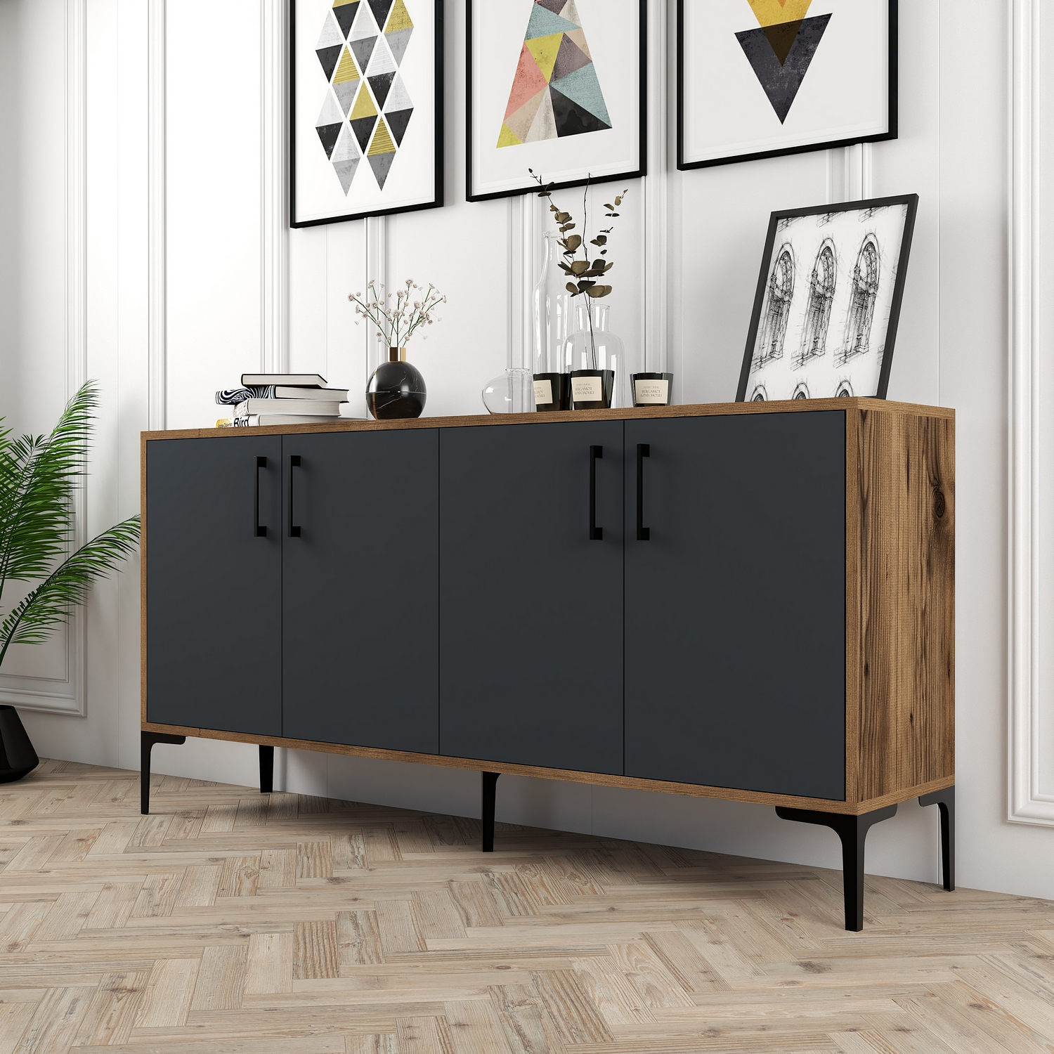 Komoda Kiev 160 – Orech, Antracit