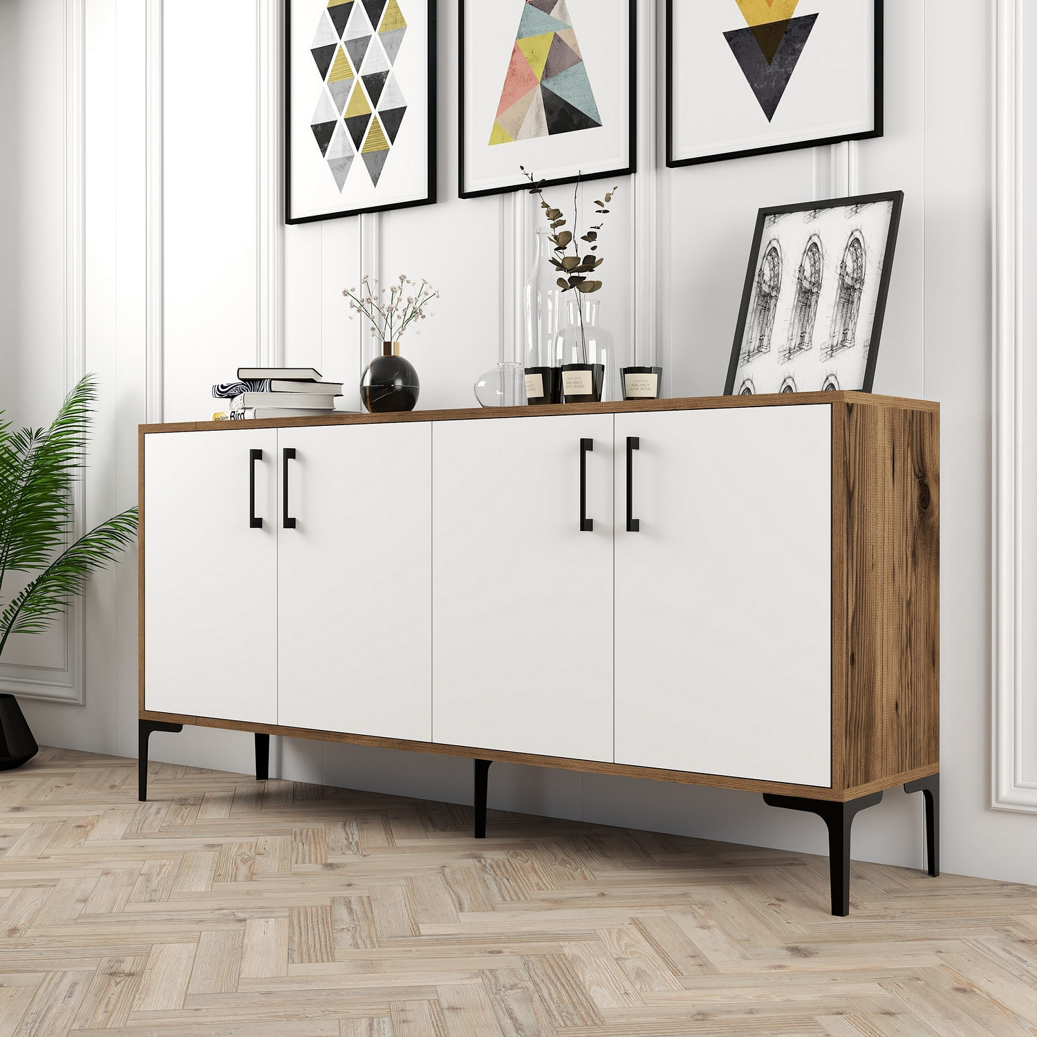 Komoda Kiev 160 – Orech, biela