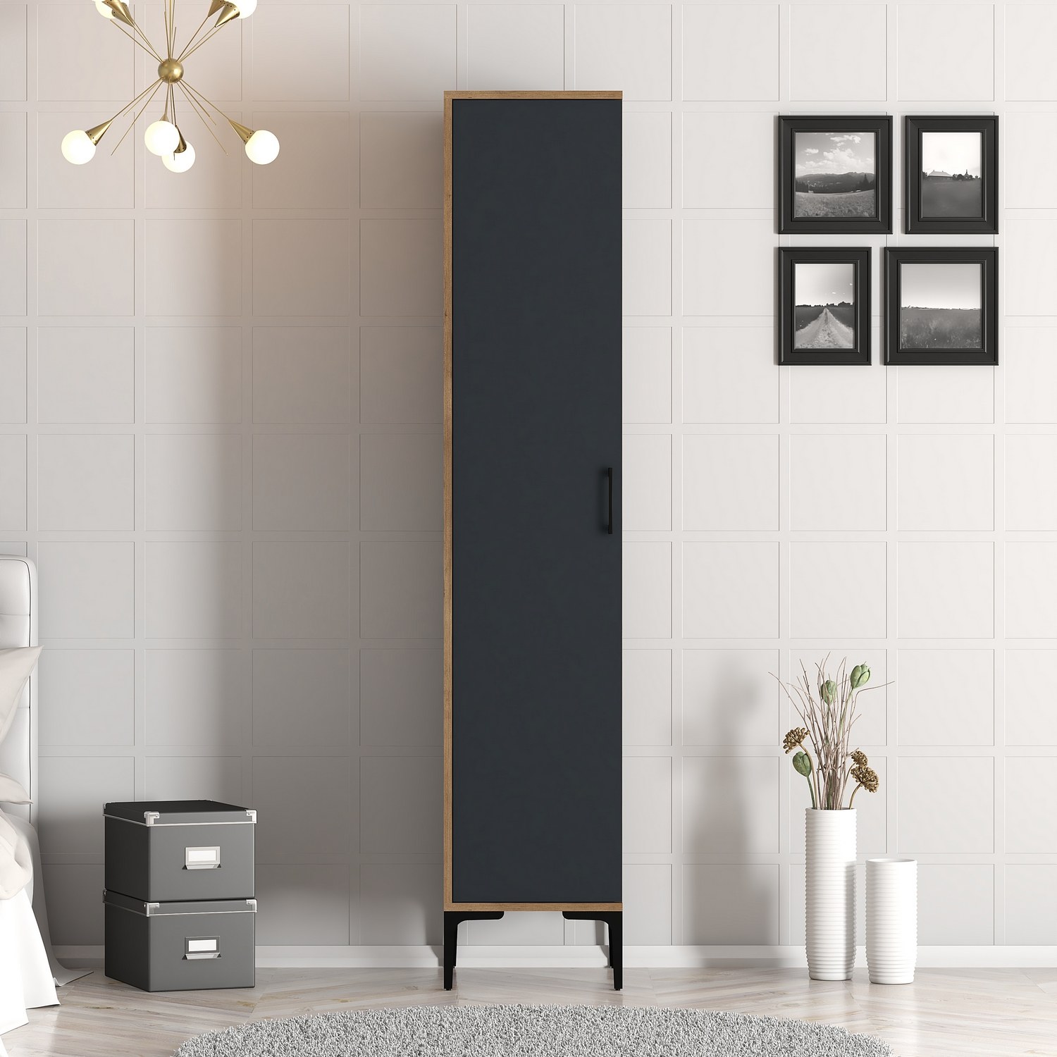 Šatní skříň KUMSAL 40x47.5x201.4 cm ASIRGROUP (foto 8)