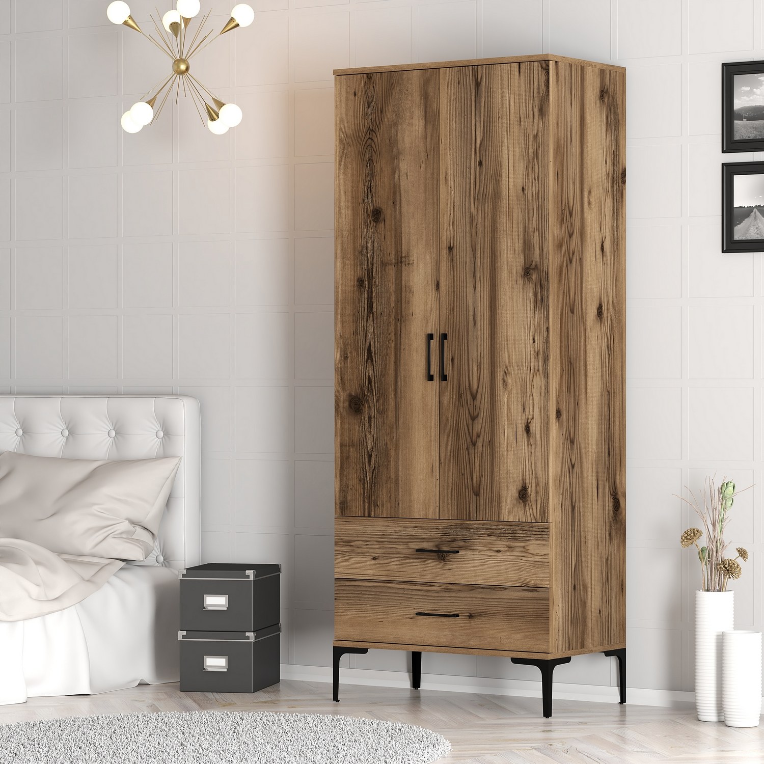 Šatní skříň KUMSAL 80x47.5x201.4 cm ASIRGROUP (foto 3)