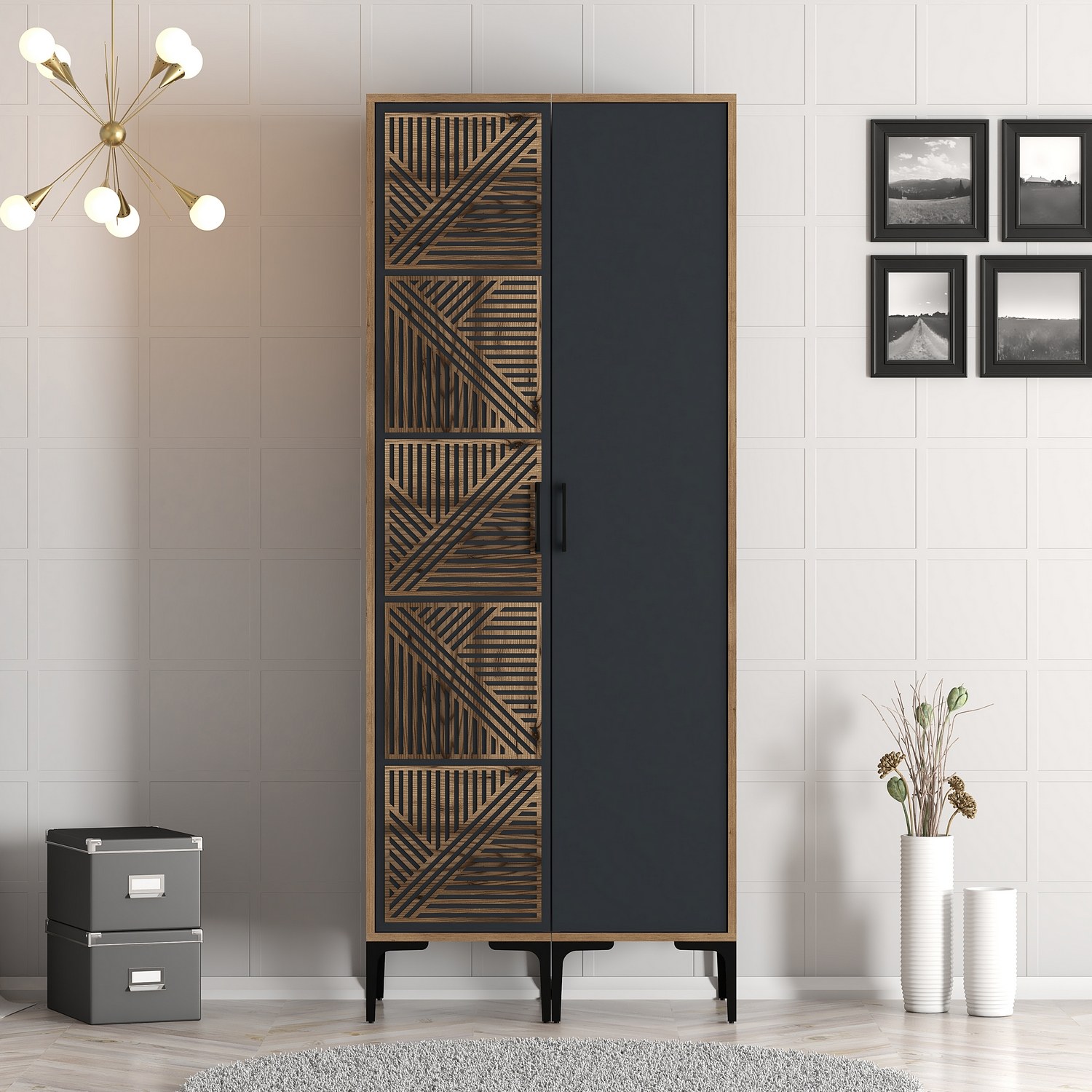 Šatní skříň KUMSAL 80x47.5x201.4 cm ASIRGROUP (foto 15)