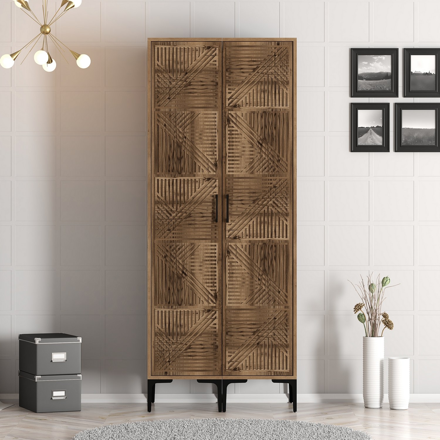 Šatní skříň KUMSAL 80x47.5x201.4 cm ASIRGROUP (foto 21)