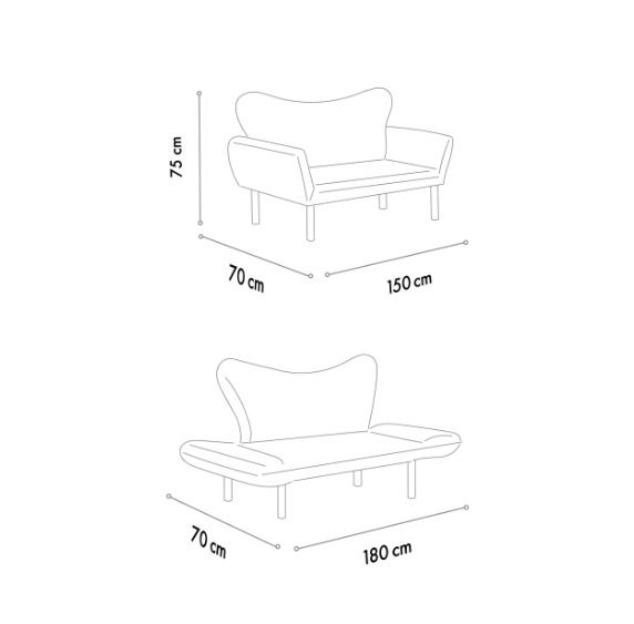Dvojpohovka Chatto – Čierna
