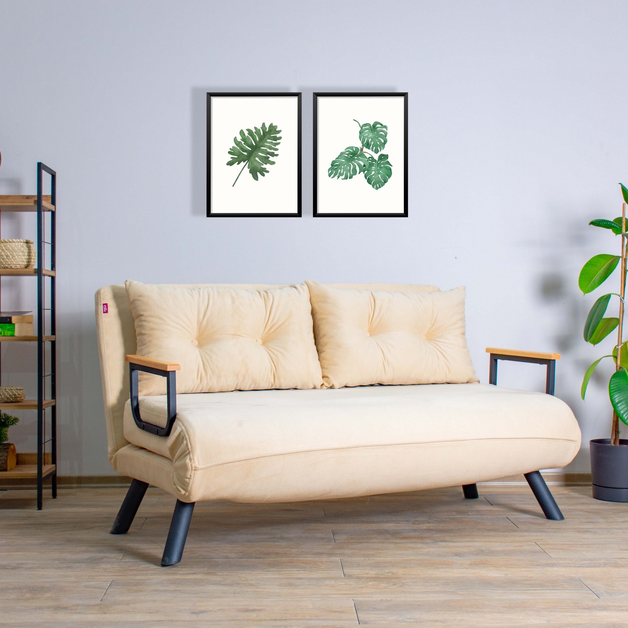 Dvojpohovka Sando krémová