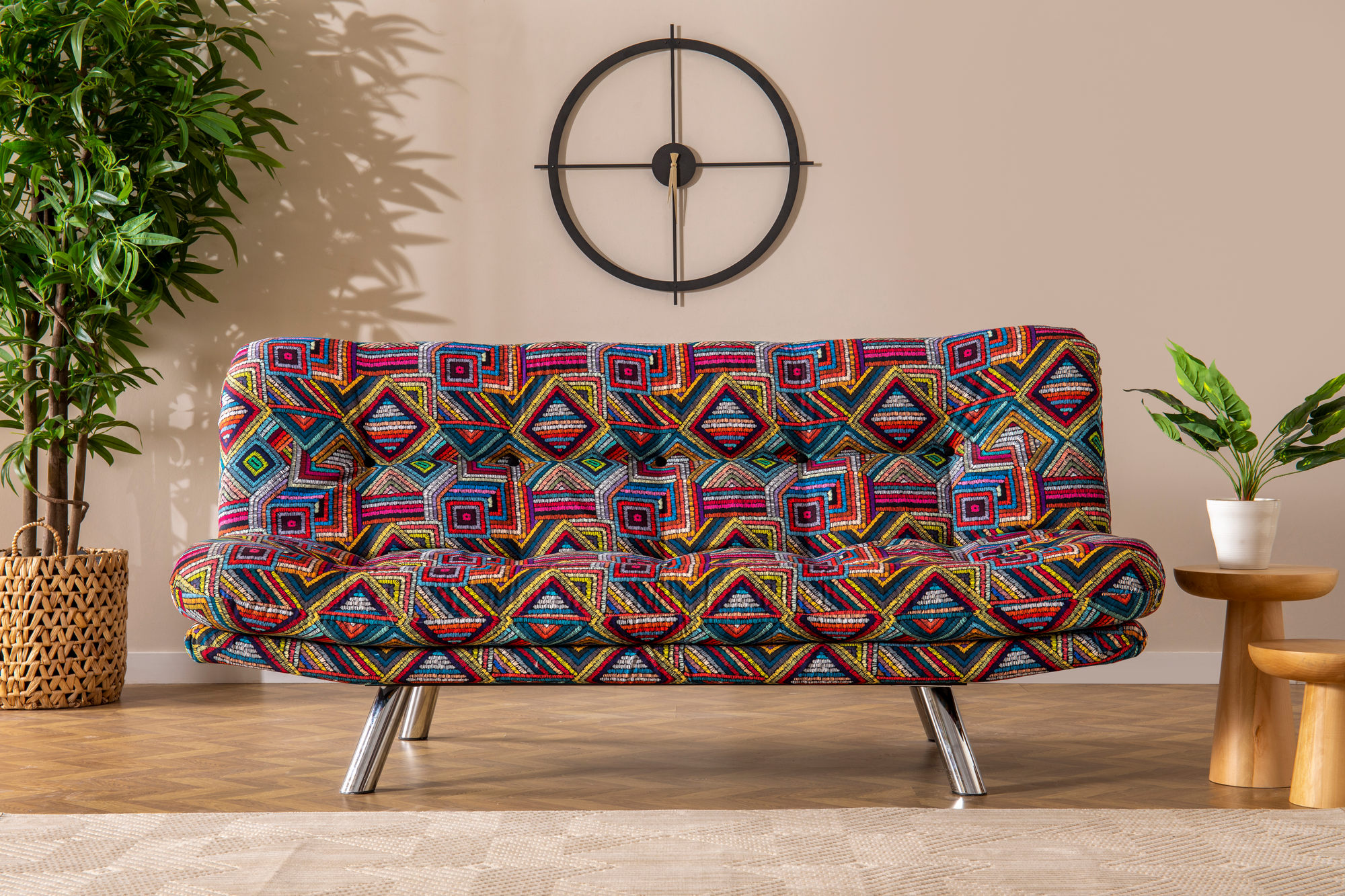Rozkladacia trojpohovka Misa – Patchwork