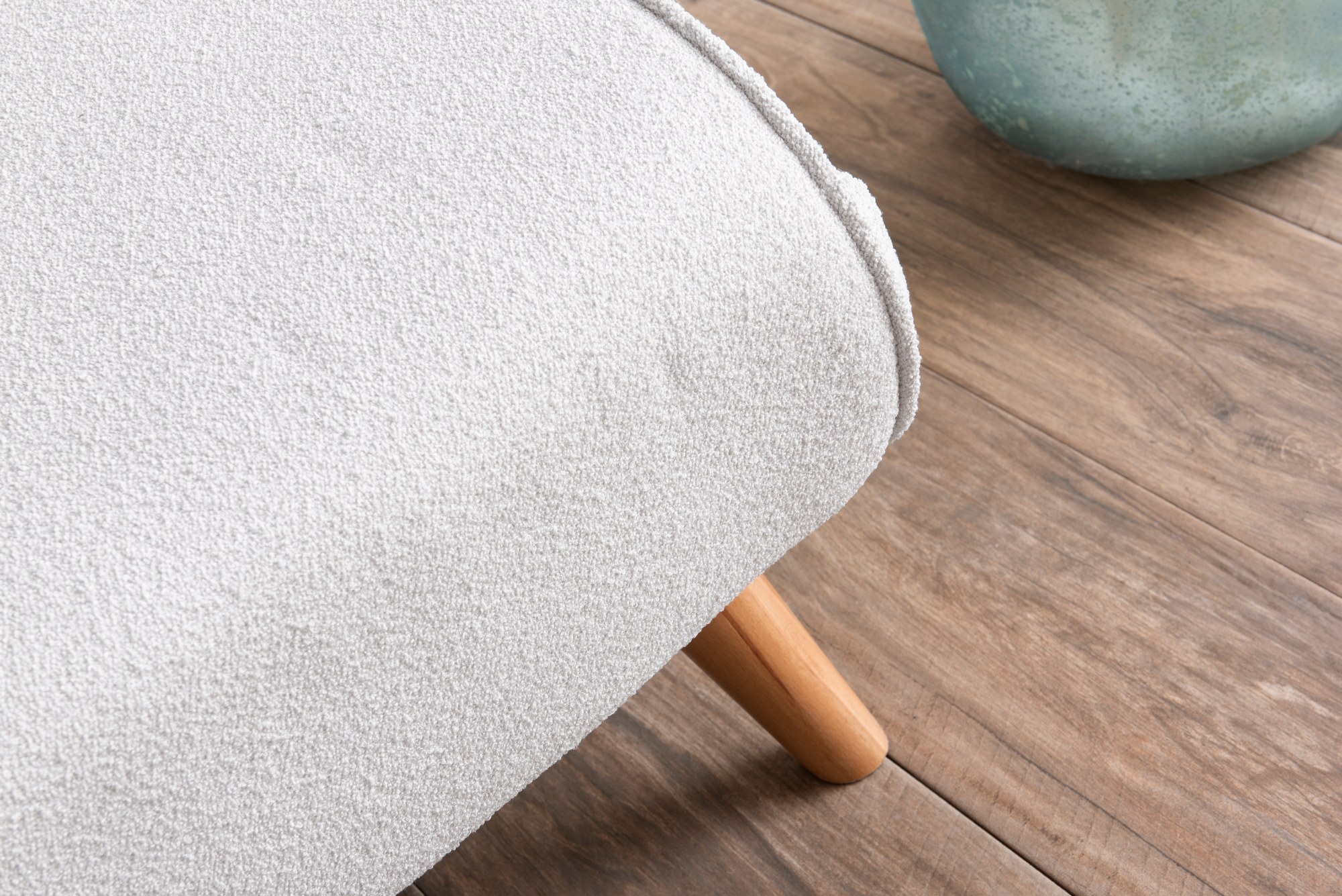 Jednomiestne kreslo Folde – Plyšová látka – Biela