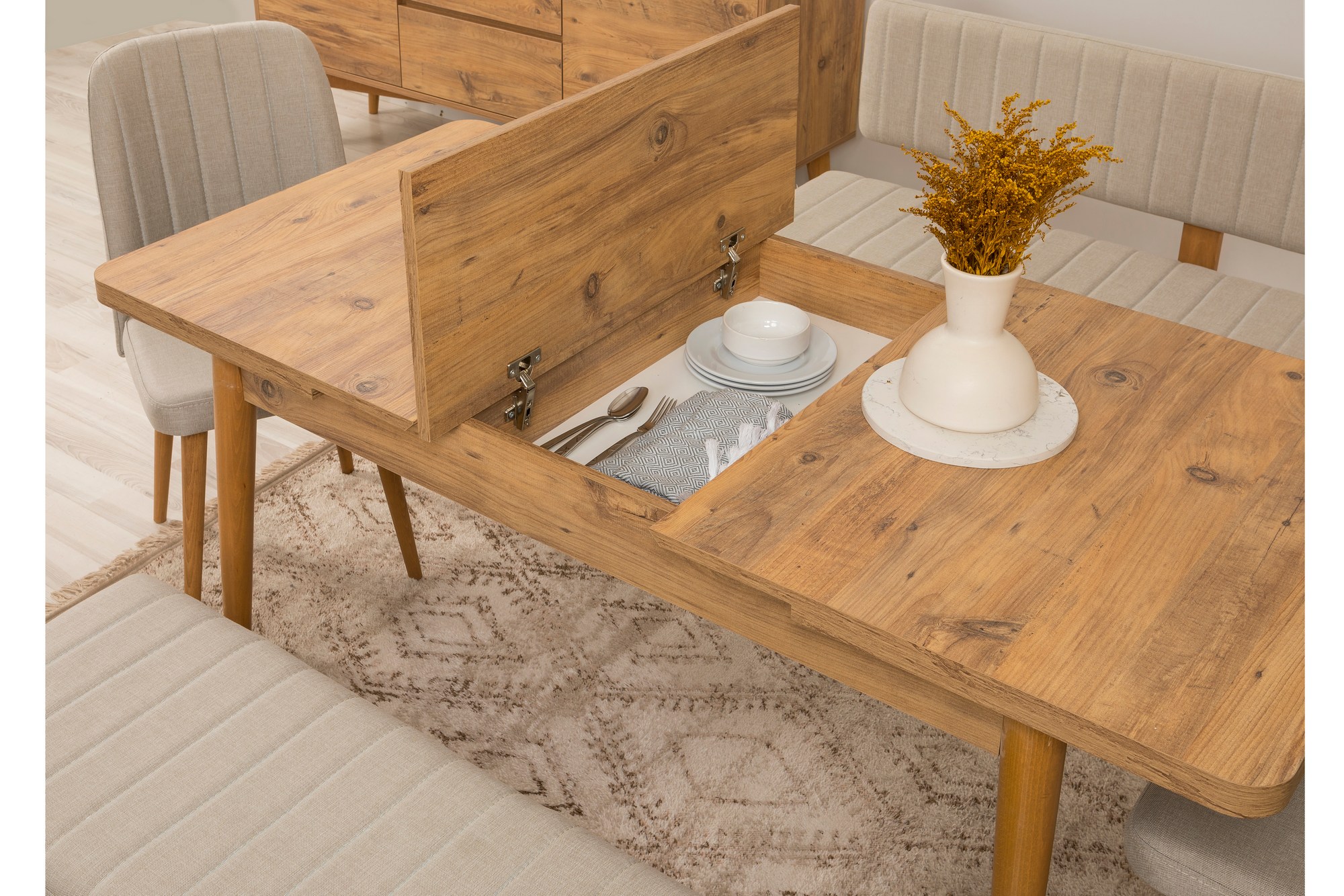 Jídelní set se stolem a konzolí VINA Bench 04 1005 (set 6 ks) ASIRGROUP (foto 5)