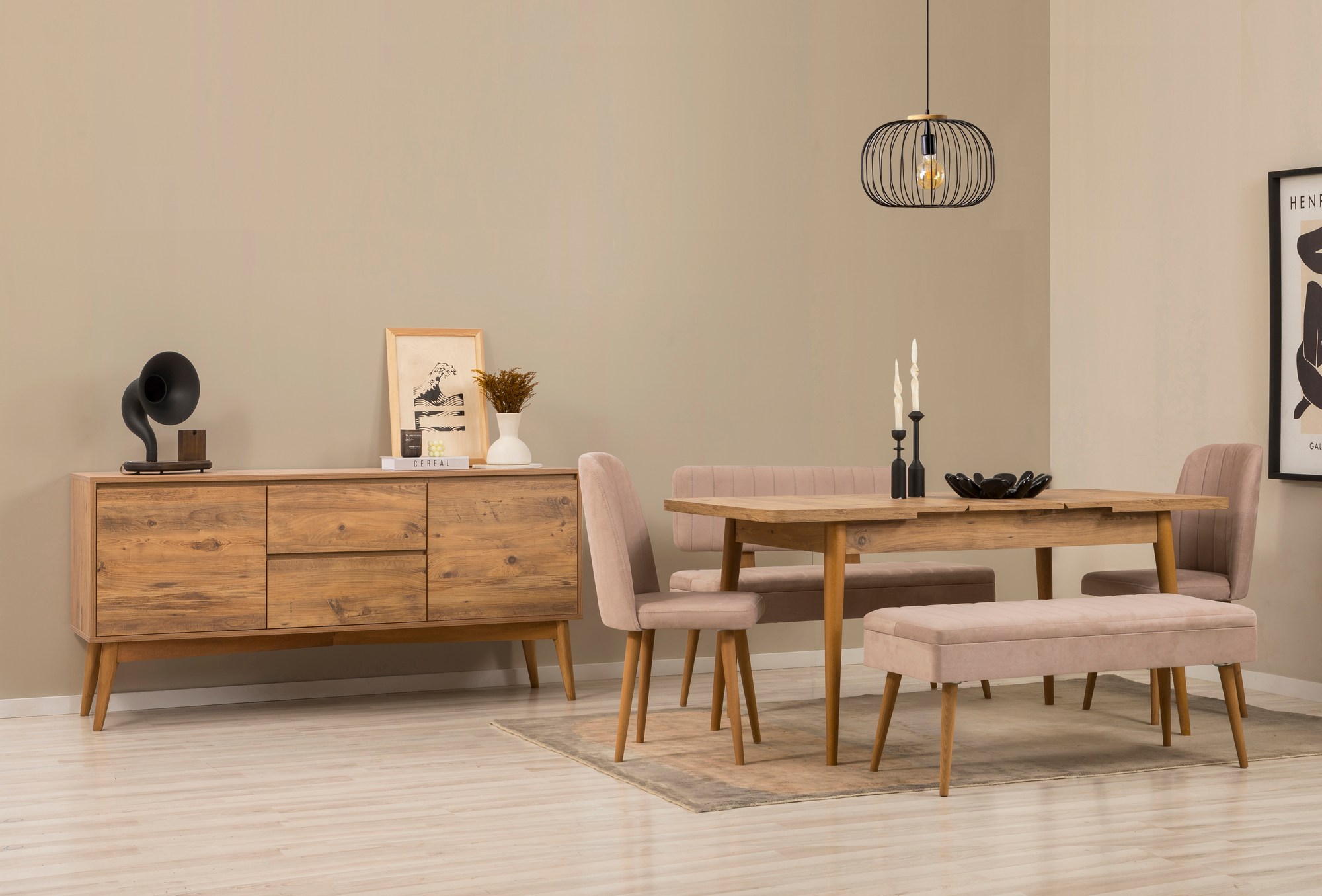 Jídelní set se stolem a konzolí VINA Bench 04 0900 (set 6 ks) ASIRGROUP (foto 2)