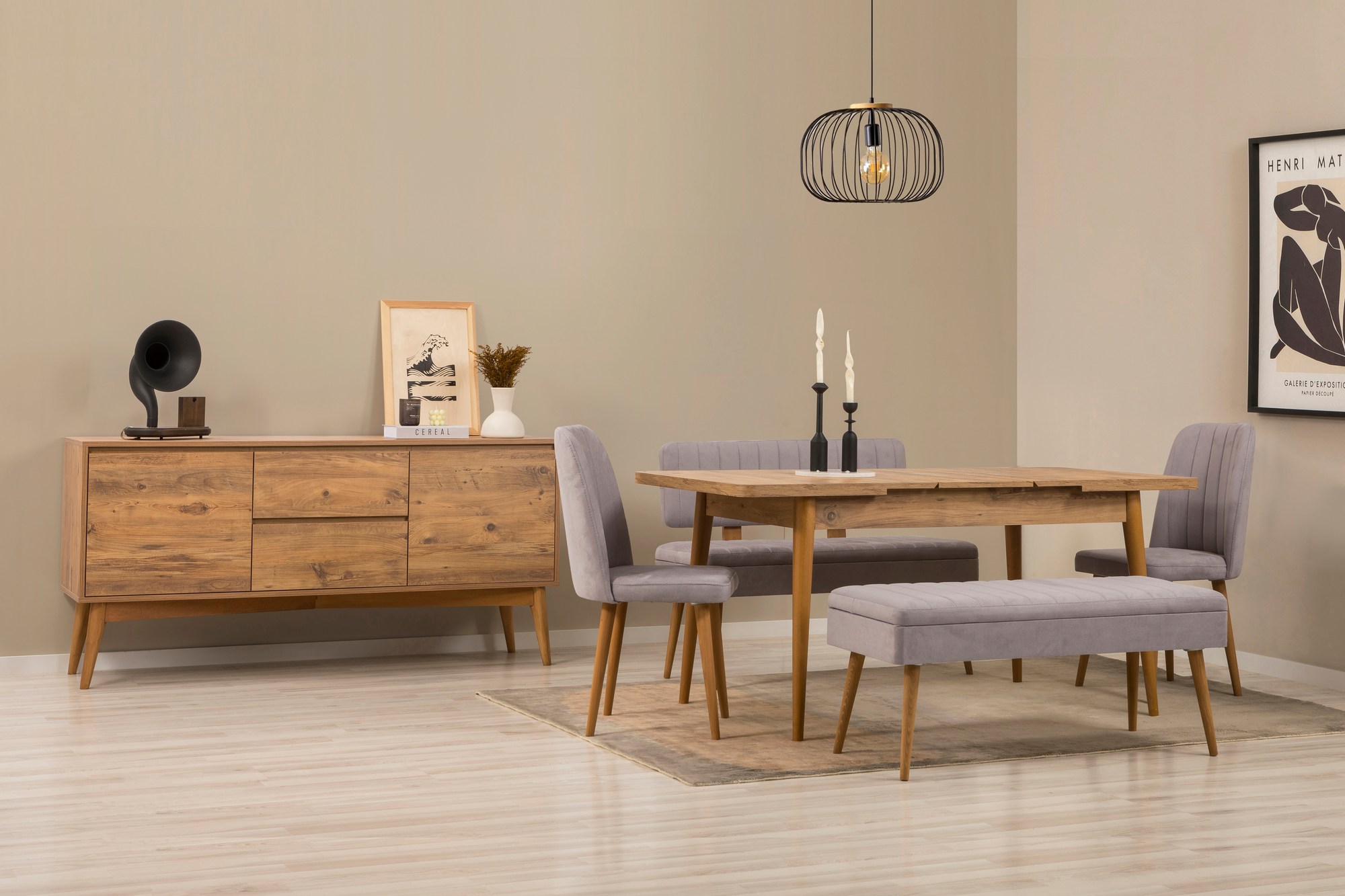 Jídelní set se stolem a konzolí VINA Bench 04 0701 (set 6 ks) ASIRGROUP (foto 2)