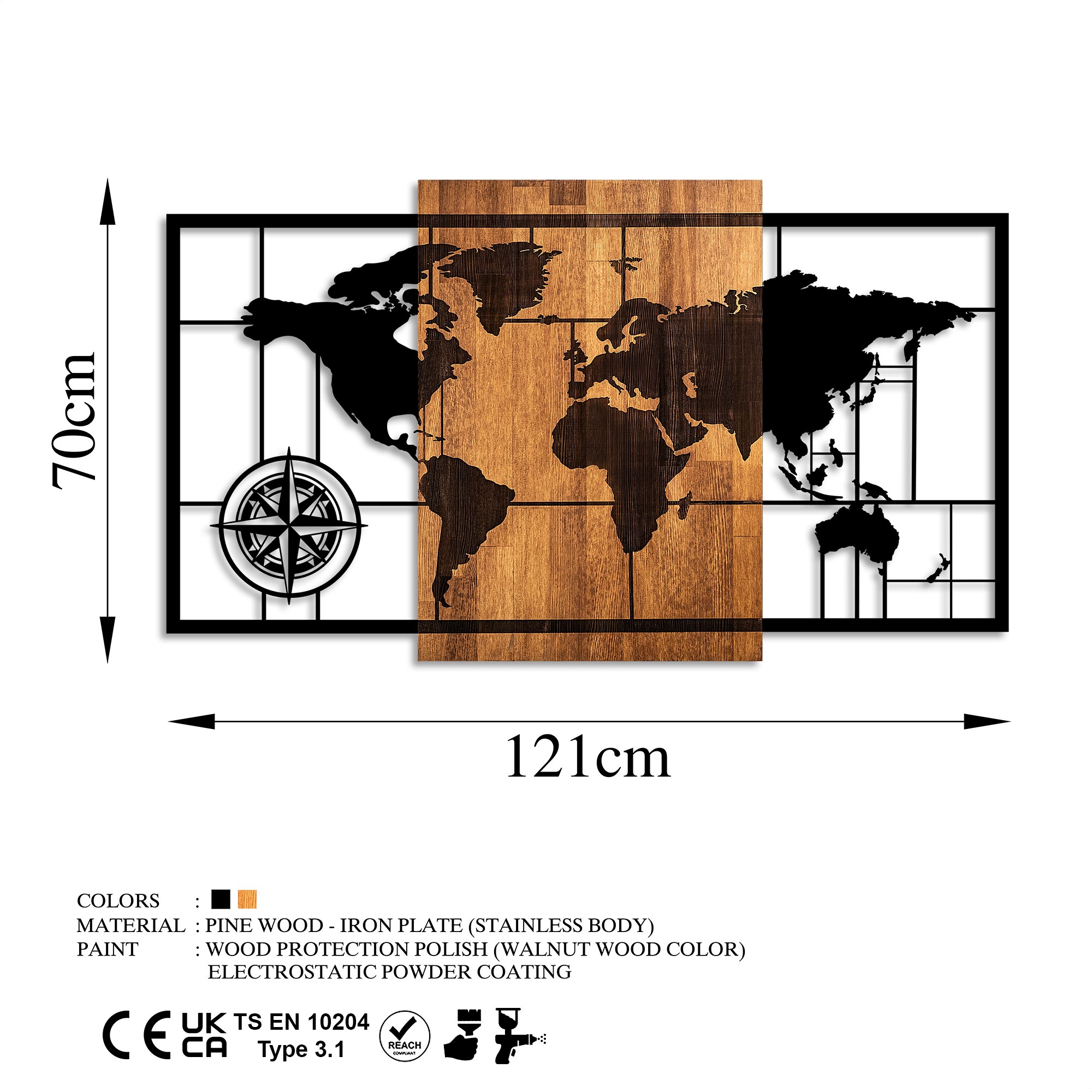 Dekorace WORLD Map 1-L ASIRGROUP (foto 6)