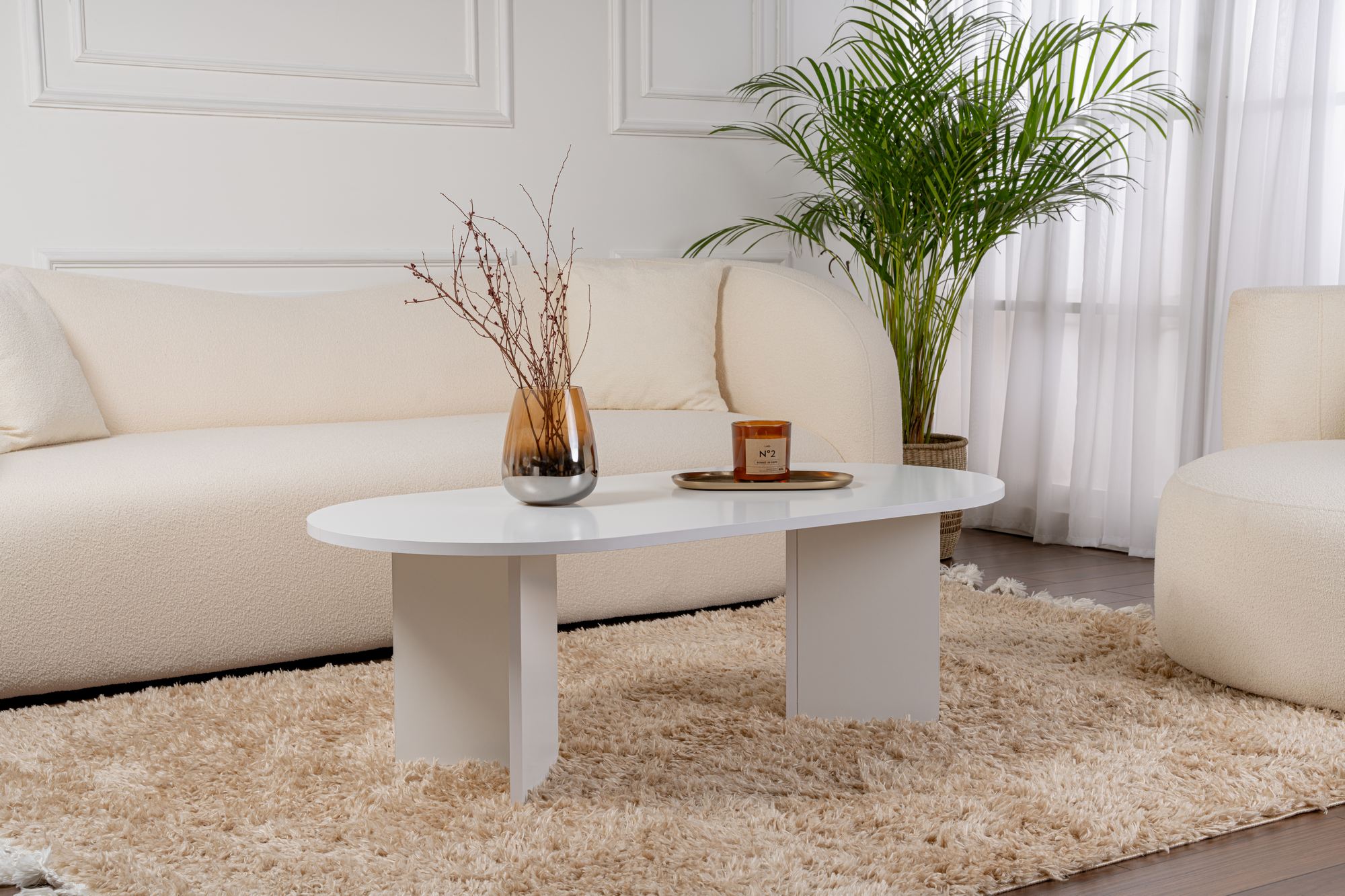 Konferenčný stolík Sable – biela