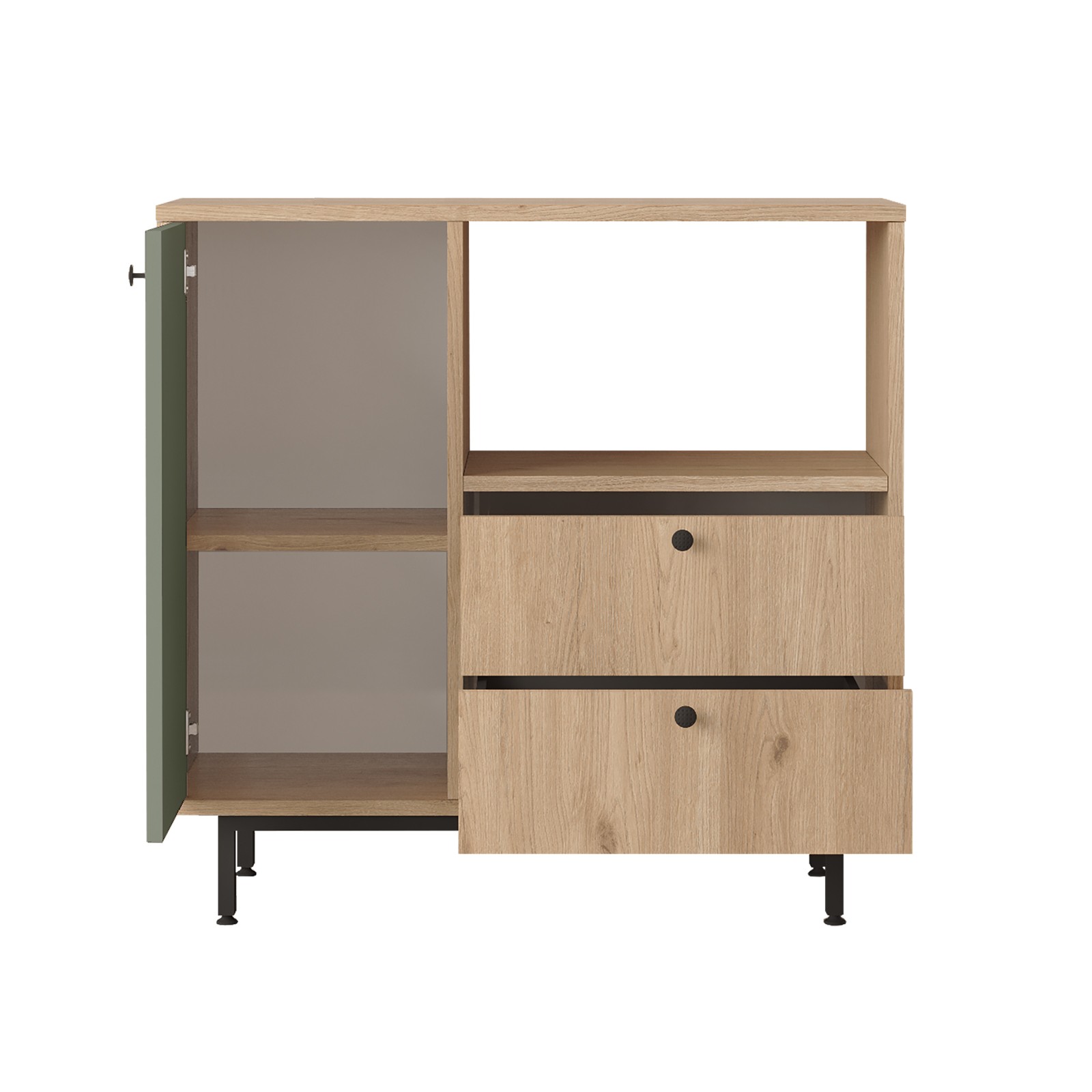 Komoda RE1-SY - dub/čierna