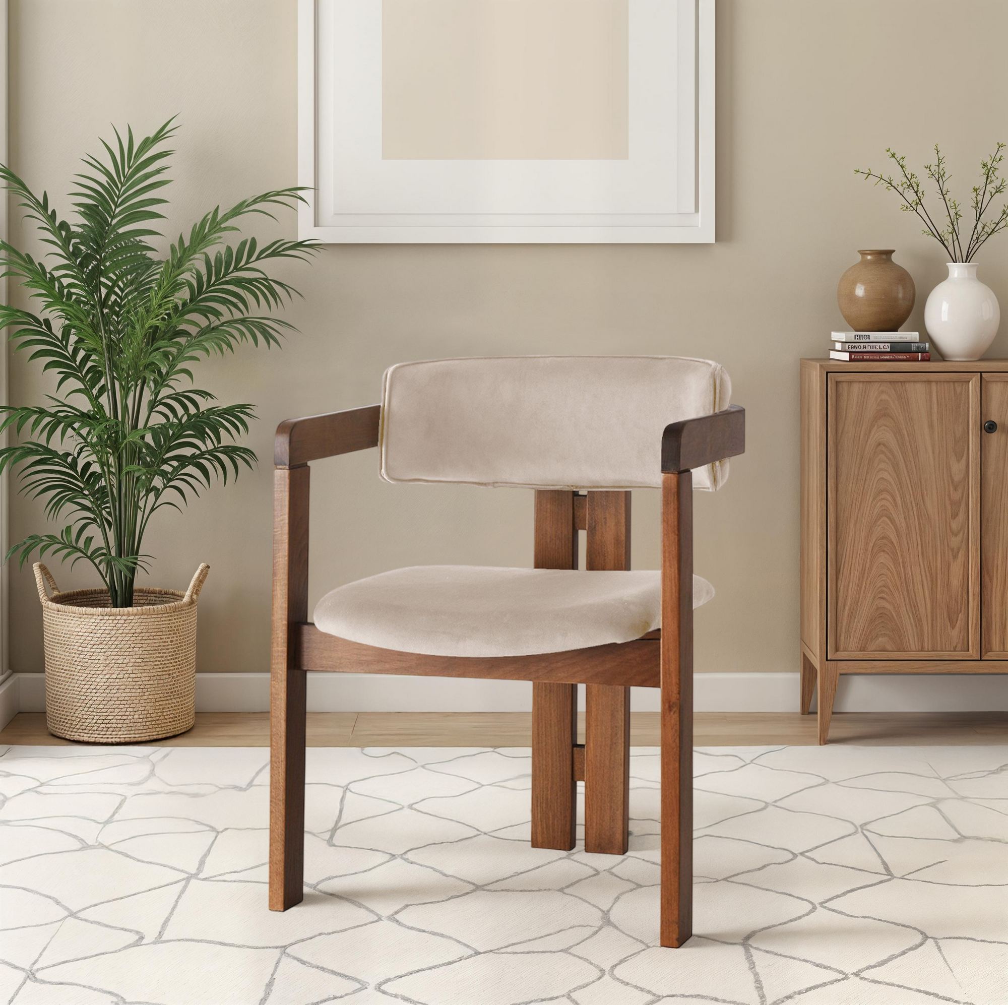 Stolička CO - 013, krémová/orech