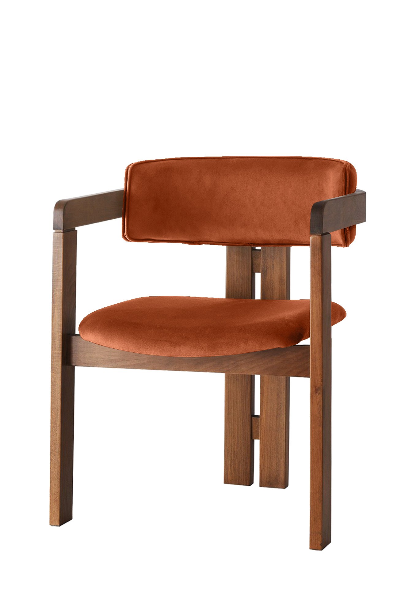 Stolička CO - 028, tehlová/orech