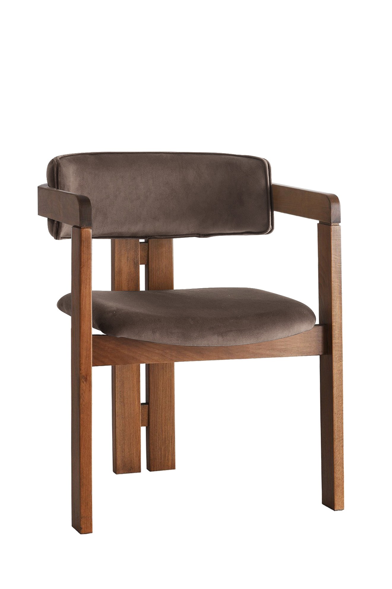 Stolička CO - 030, hnedá/orech