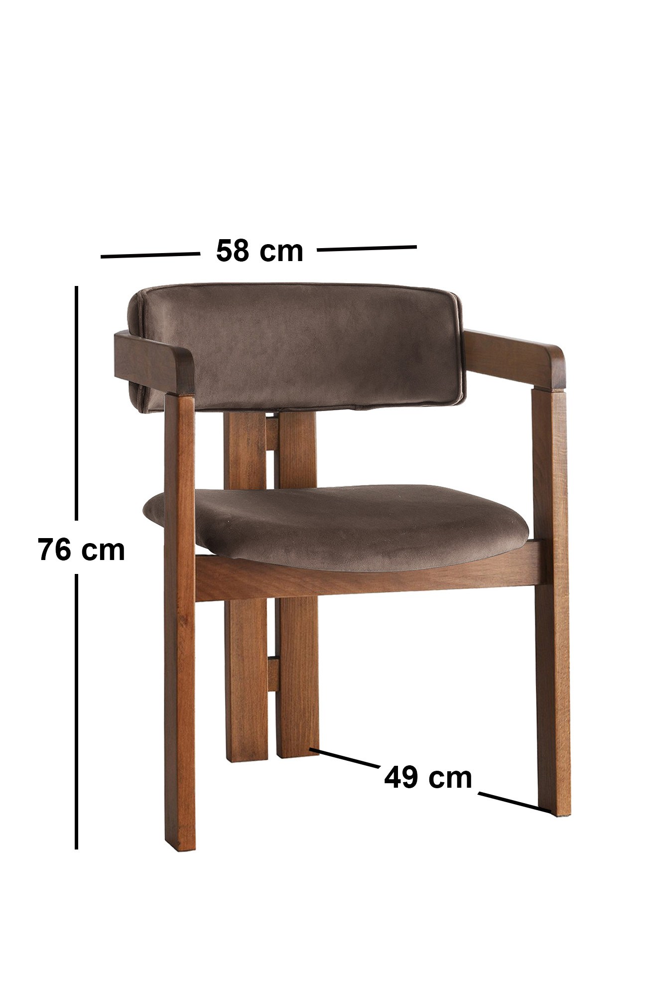 Stolička CO - 030, hnedá/orech