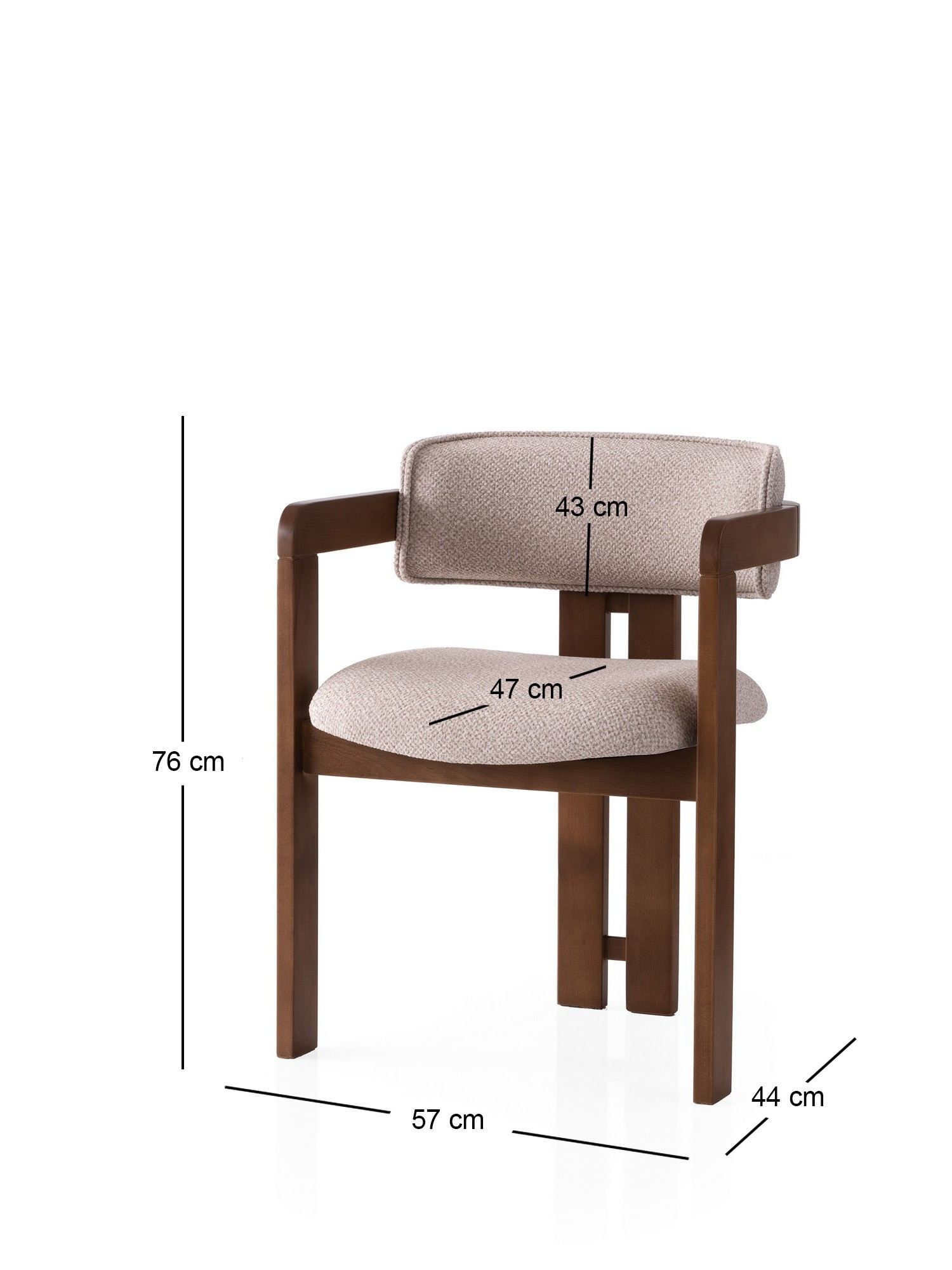 Stolička CO - 048, krémová/orech