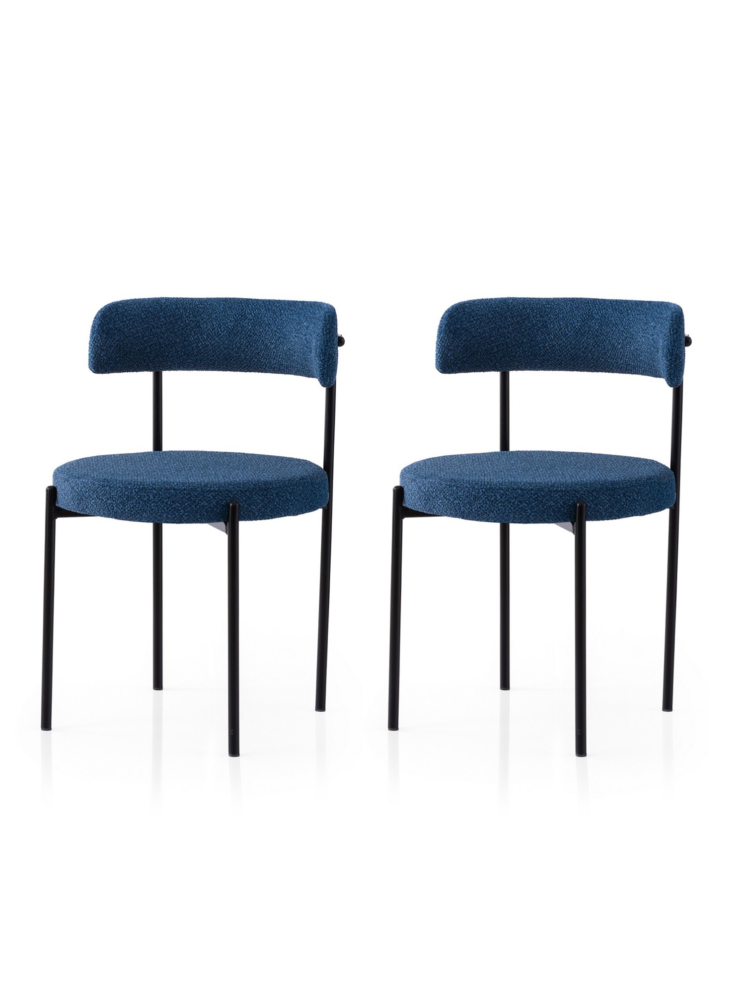 Súprava stoličiek (2 kusy) Gin - 4014 V2, modrá/čierna