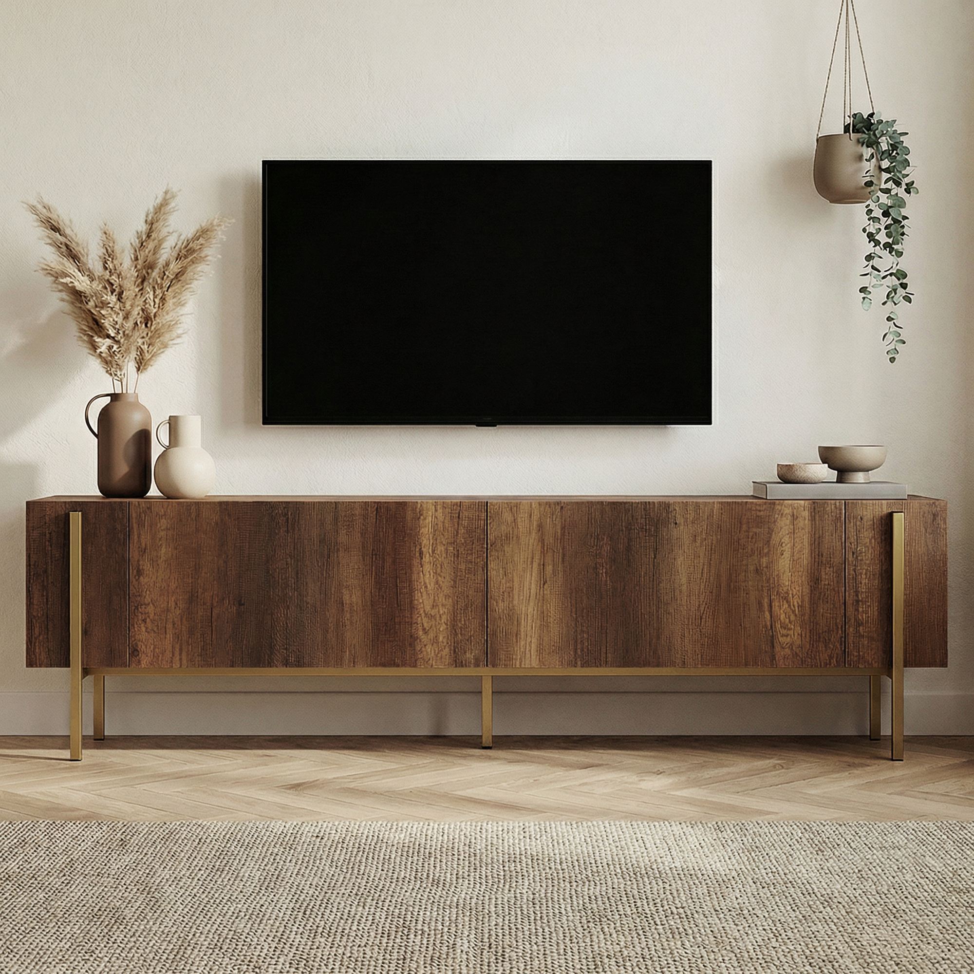 TV skrinka Nexus – orech/zlatá
